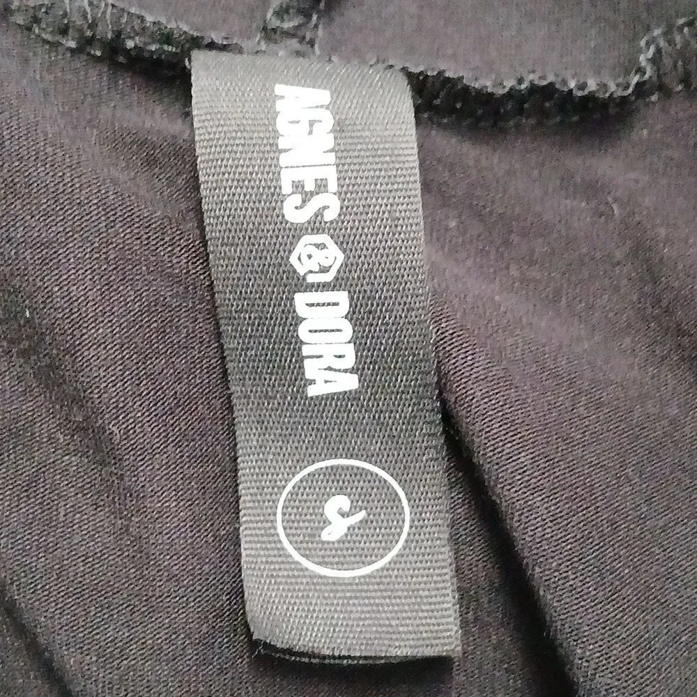 Agnes & Dora Cascade Vest Cardi Black Pockets Soft cardigan duster  Sz S NWOT